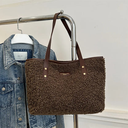 Luxury Lamb Wool Tote Bag