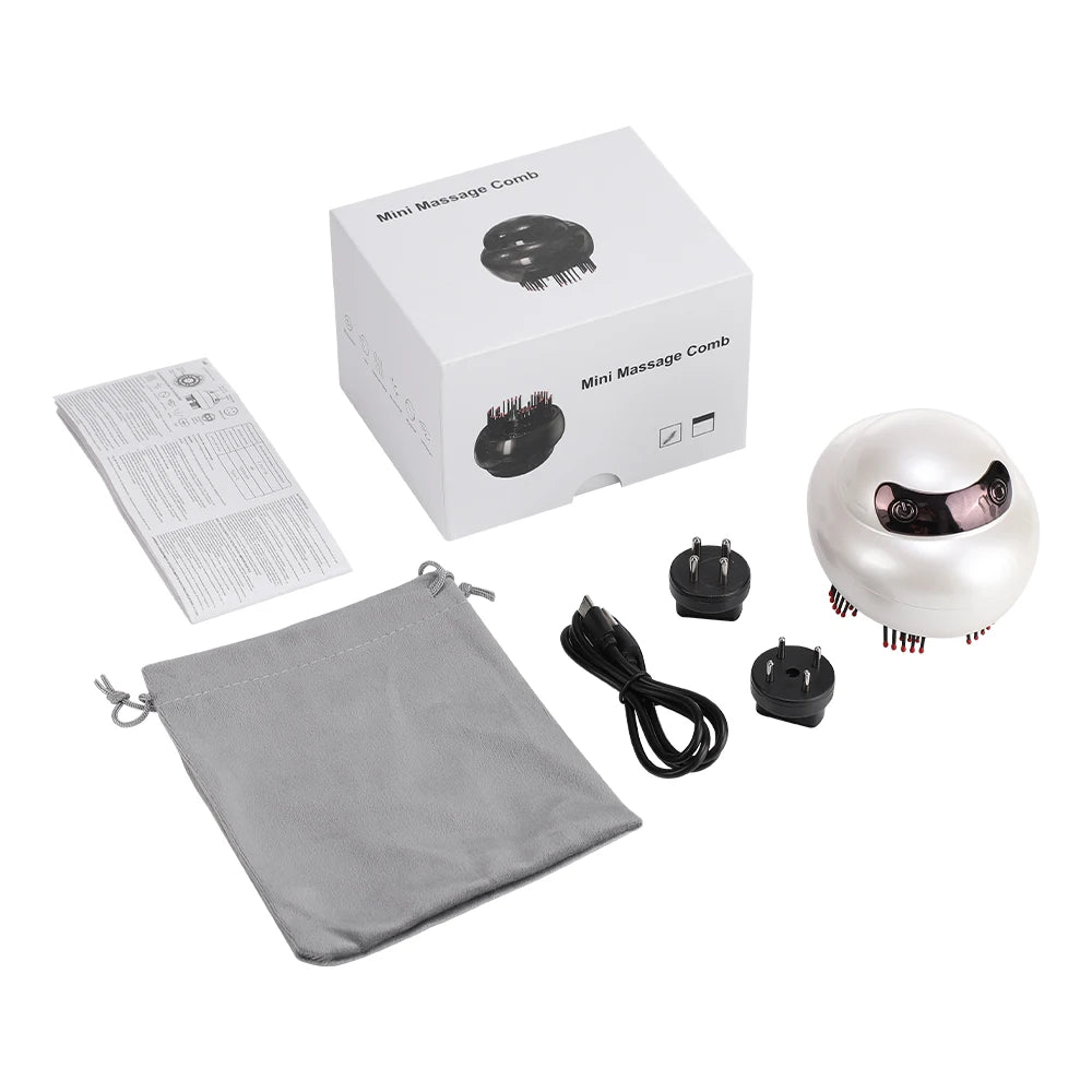 Electric Scalp Massager Comb with LED Light Therapy, Mist Spray & Hair Oil Applicator