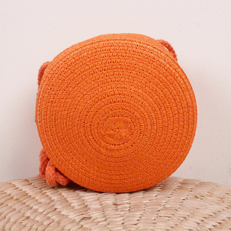 Luxury Round Straw Crossbody