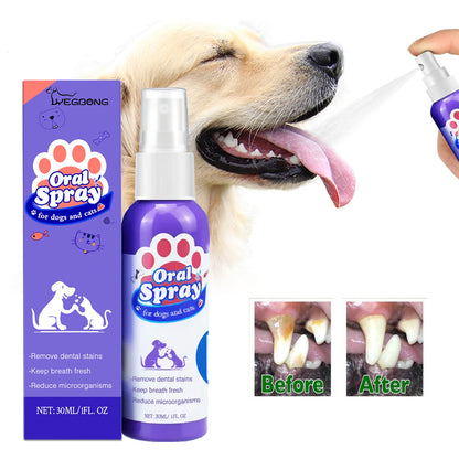 Pet Dental Oral Care Spray for Dogs and Cats - Fresh Breath & Teeth Cleaning