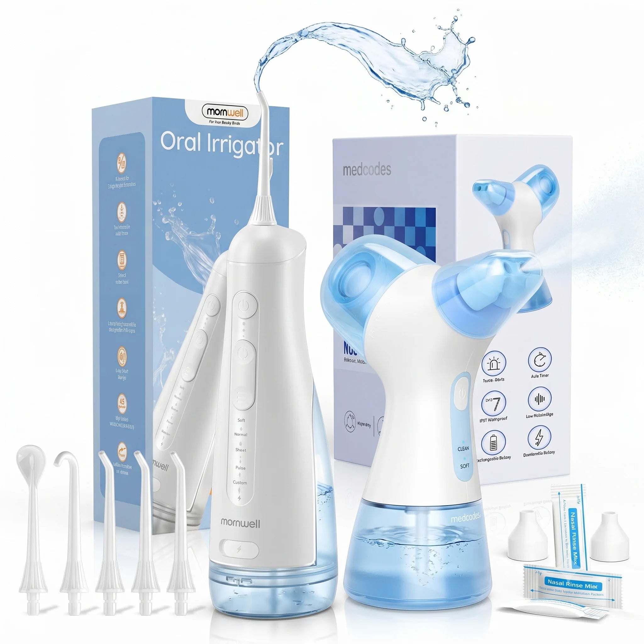 Portable Oral Irrigator & Sinus Nasal Rinse Combo Kit - 1