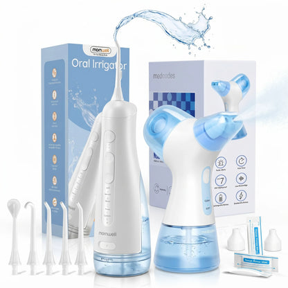 Portable Oral Irrigator & Sinus Nasal Rinse Combo Kit