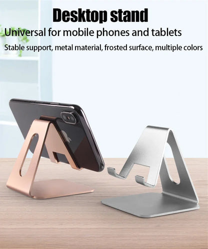 Adjustable Metal Desktop Phone & Tablet Stand - Universal Desk Mount Holder