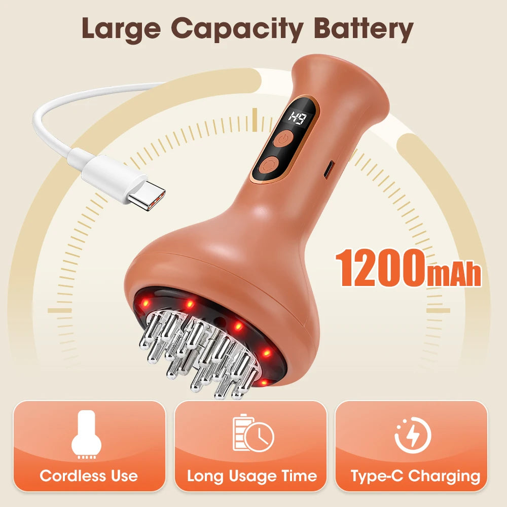 Electric Cupping & Meridian Massager with Heat Therapy & Vibration - 25