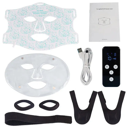 LED Red Light Therapy Face Mask with Cooling Gel Pack for Skin Rejuvenation