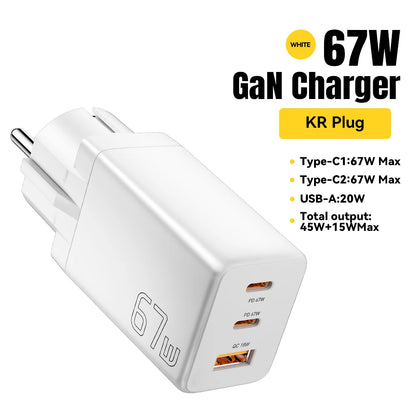 Essager 67W GaN USB-C Fast Wall Charger - Multi-Port Power Adapter