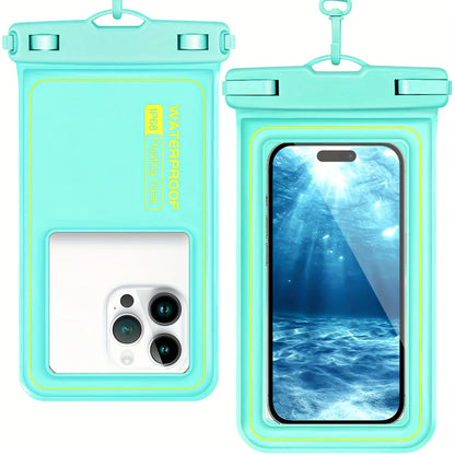 IP68 Floating Waterproof Phone Pouch for Swimming & Beach (Fits up to 6.8")