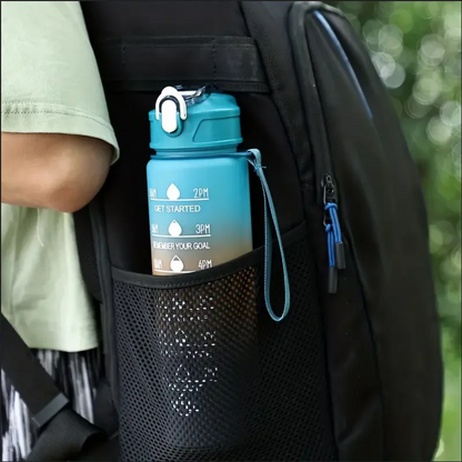 Motivational 750ml Sports Water Bottle with Time Marker & Leak-Proof Straw