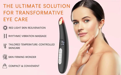 3-in-1 LED Eye Lift Wand: Heated Vibration Massager for Dark Circles & Puffiness