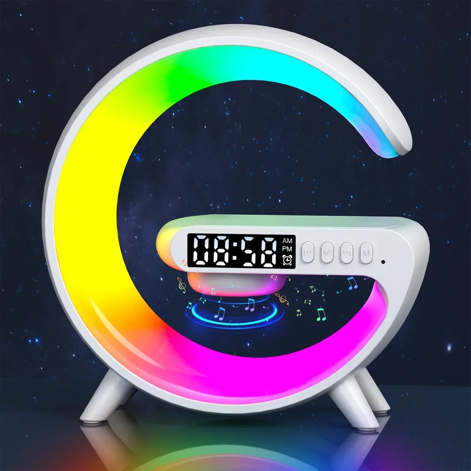 Multifunction 15W Wireless Charger, Bluetooth Speaker & RGB Alarm Clock - 17