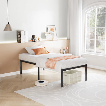 Heavy-Duty Metal Platform Bed Frame - Sturdy Steel Slat Support