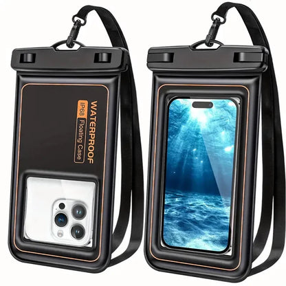 IP68 Floating Waterproof Phone Pouch for Swimming & Beach (Fits up to 6.8")