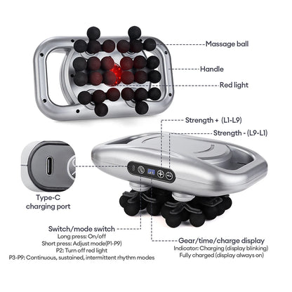 48-Head Deep Tissue Fascia Massager for Full Body Muscle Relief