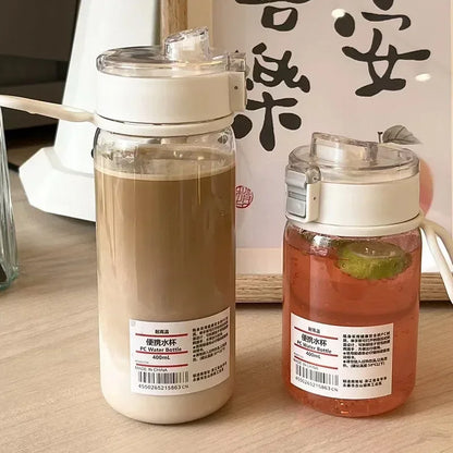 Clear Motivational Sports Water Bottle with Time Scale & Tea Infuser