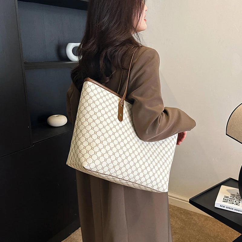 Textured Plaid Tote