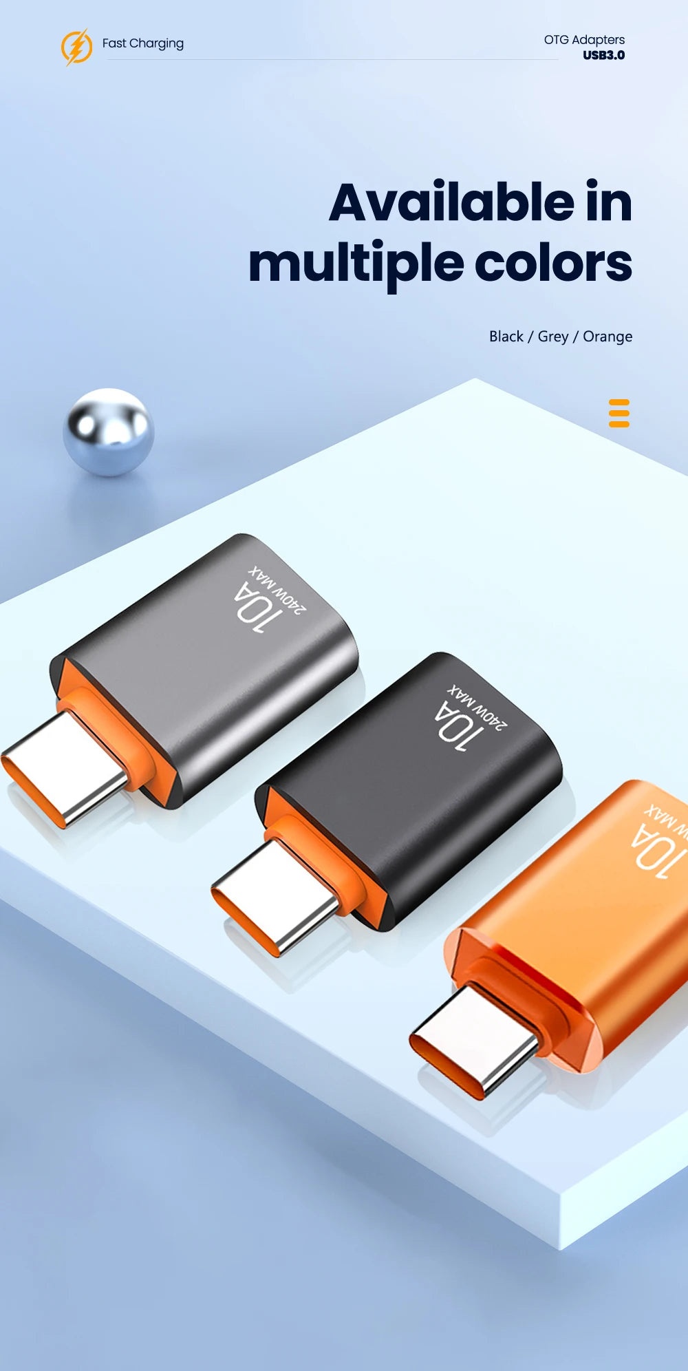 USB 3.0 to USB-C Adapter - Fast Charging & High-Speed Data Transfer OTG