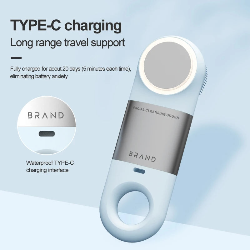 Hot & Cold Sonic Facial Cleansing Brush - Waterproof Silicone Face Massager