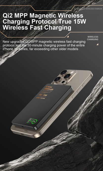Magnetic 3-in-1 Wireless Power Bank 10000mAh Fast Charging for iPhone
