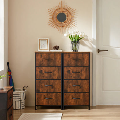 4-Drawer Bedroom Dresser & Nightstand with Sturdy Metal Frame