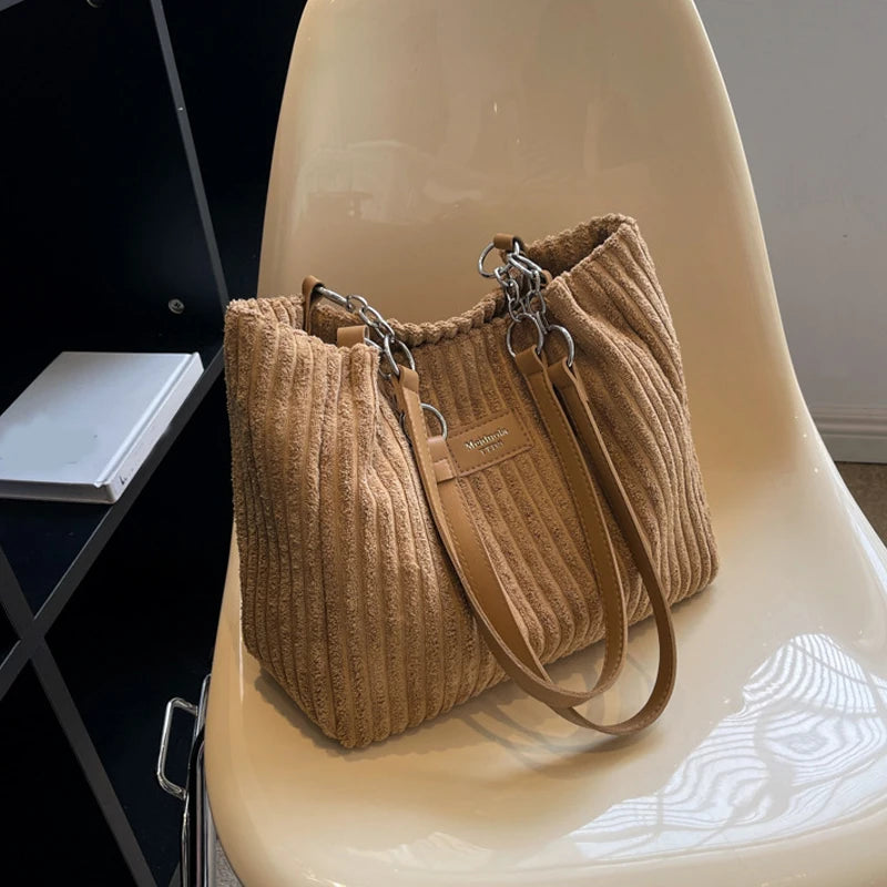Luxury Casual Corduroy Tote