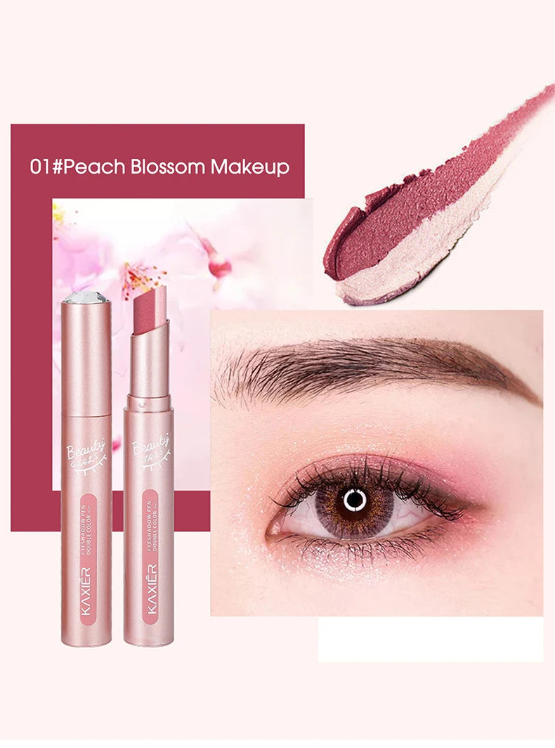 Gradient Two-Tone Eyeshadow Stick - Waterproof Shimmer Eye Makeup - 13
