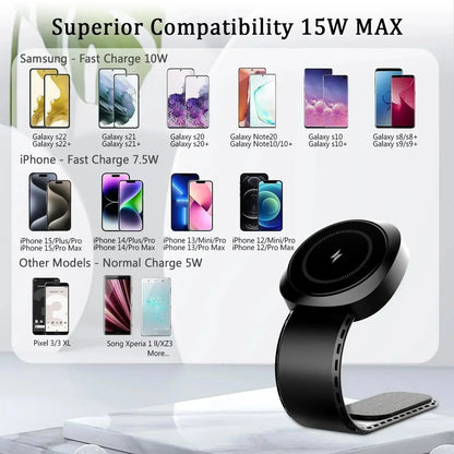 Magnetic Wireless Car Charger for iPhone 16 15 14 13 12 - 15W Fast Mount