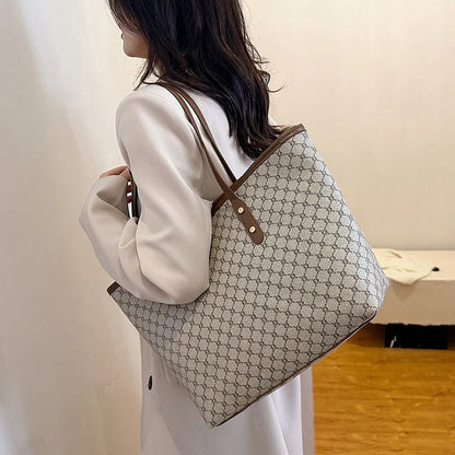 Textured Plaid Tote
