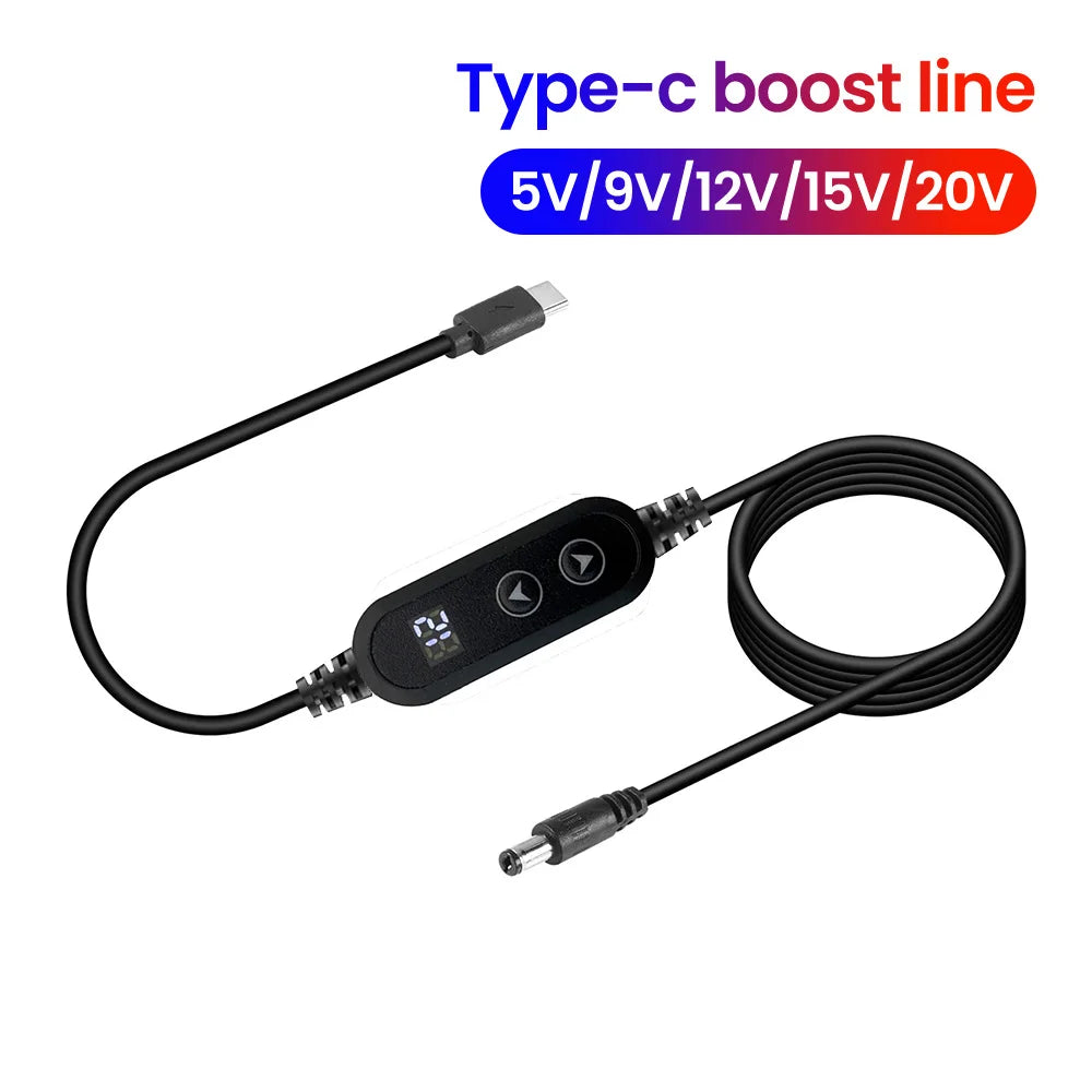 USB-C to DC Fast Charging Power Boost Cable - 5V/9V/12V/15V/20V Adapter