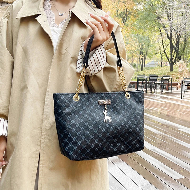 Luxury Vintage PU Tote Bag