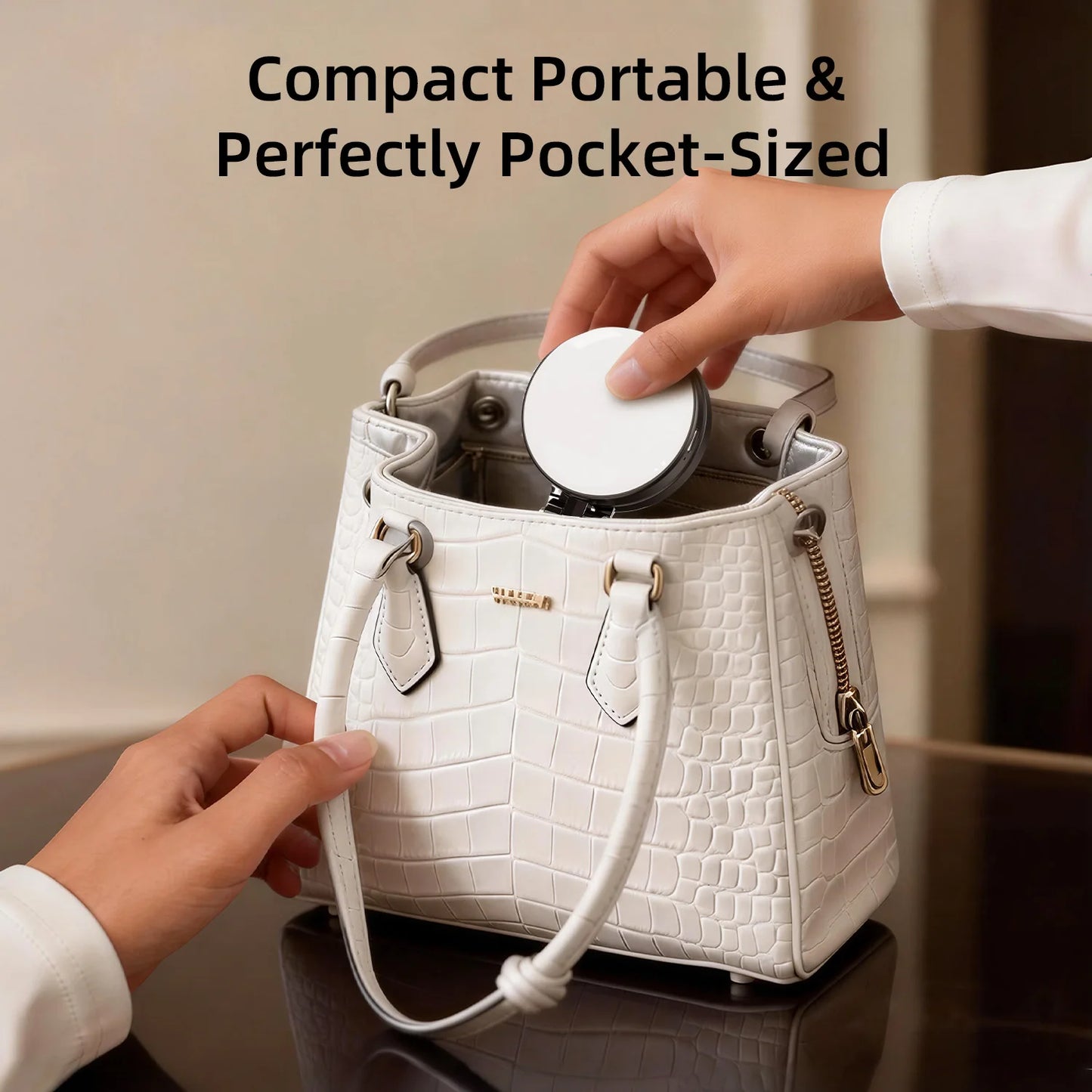 Magnetic 3-in-1 Selfie Ring Light with Phone Stand & Makeup Mirror