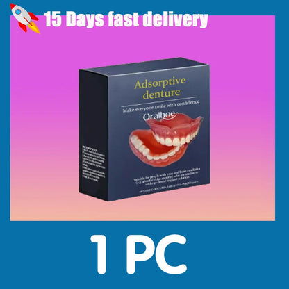 Natural Silicone Denture Set - Comfortable Fake Teeth for Instant Smile & Oral Beauty