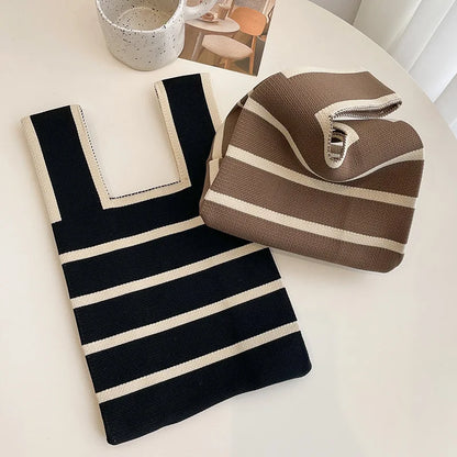 Luxury Knitted Stripe Tote
