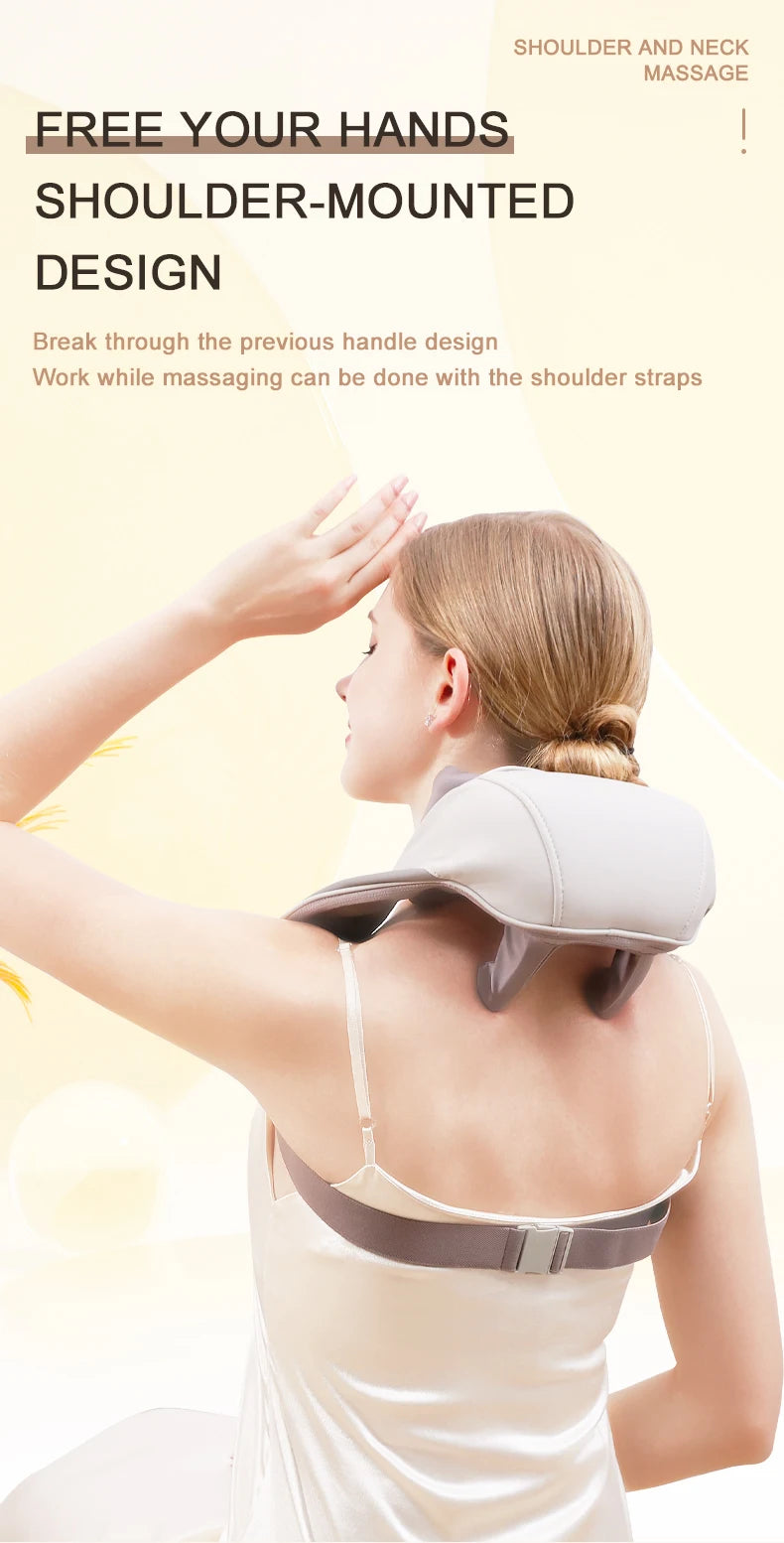 Wireless 6D Deep Tissue Neck & Shoulder Kneading Massager with Heat - 12