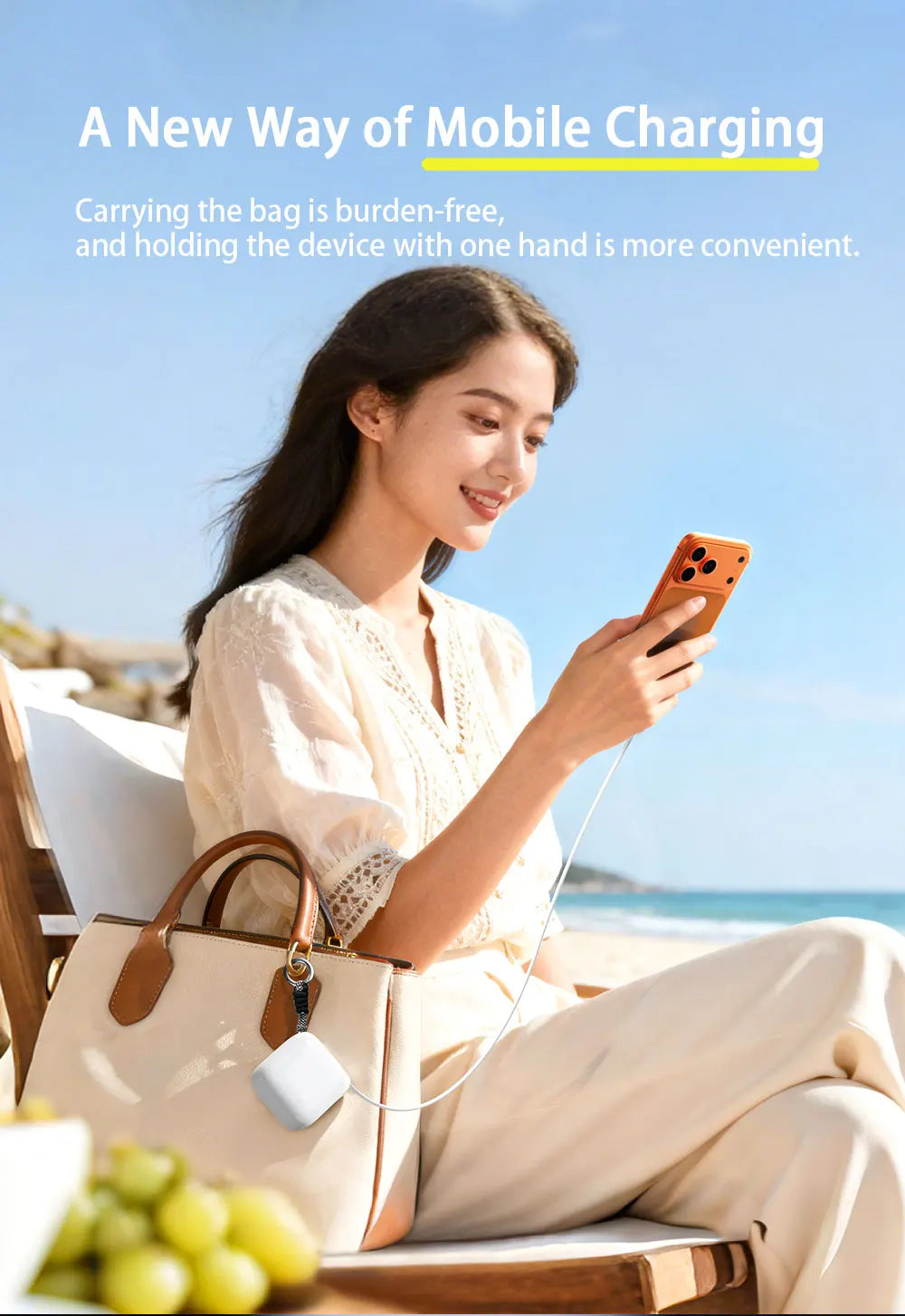 40W Fast Charging 10000mAh Power Bank with Built-in Retractable Cable