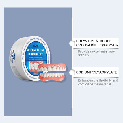 Flexible Silicone Cosmetic Denture Reline Set for Instant Smile Transformation
