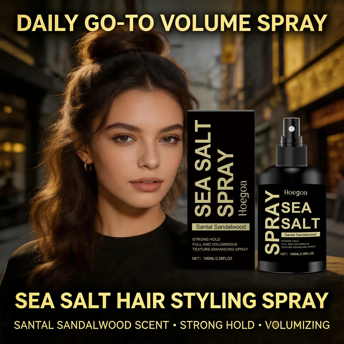 Sea Salt Hair Texturizing Spray for Voluminous Beach Waves & Strong Hold