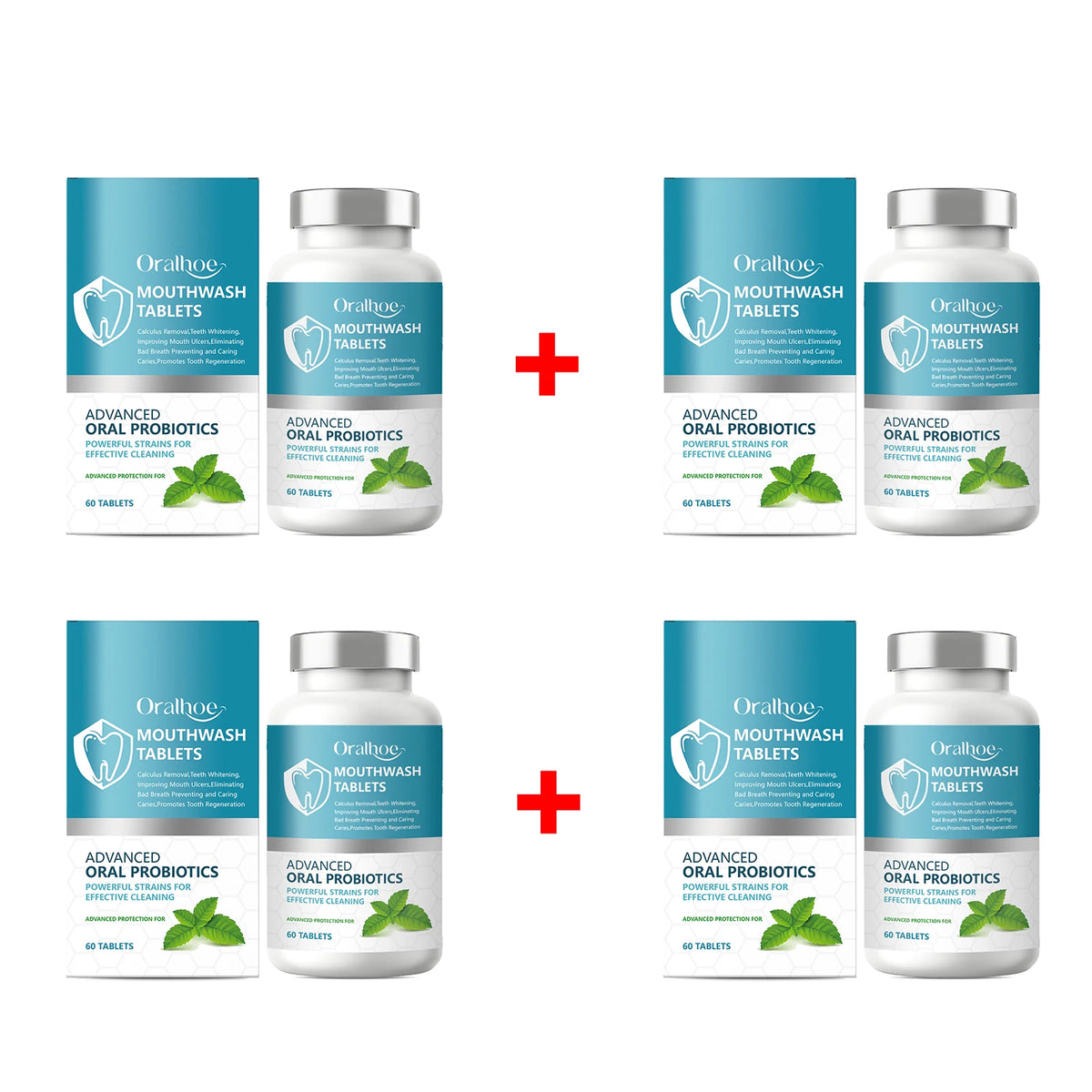 Probiotic Teeth Whitening Mouthwash Tablets for Fresh Breath & Oral Care