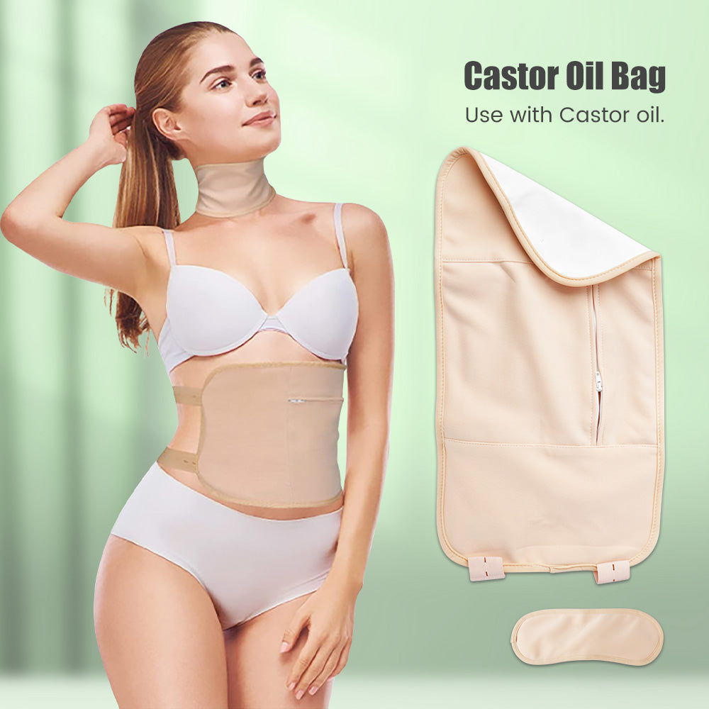 Reusable Organic Cotton Castor Oil Pack Wrap with Adjustable Strap - 7