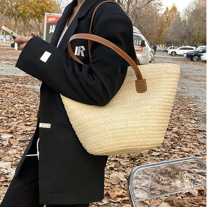 Luxury Bohemian Knitted Straw Tote