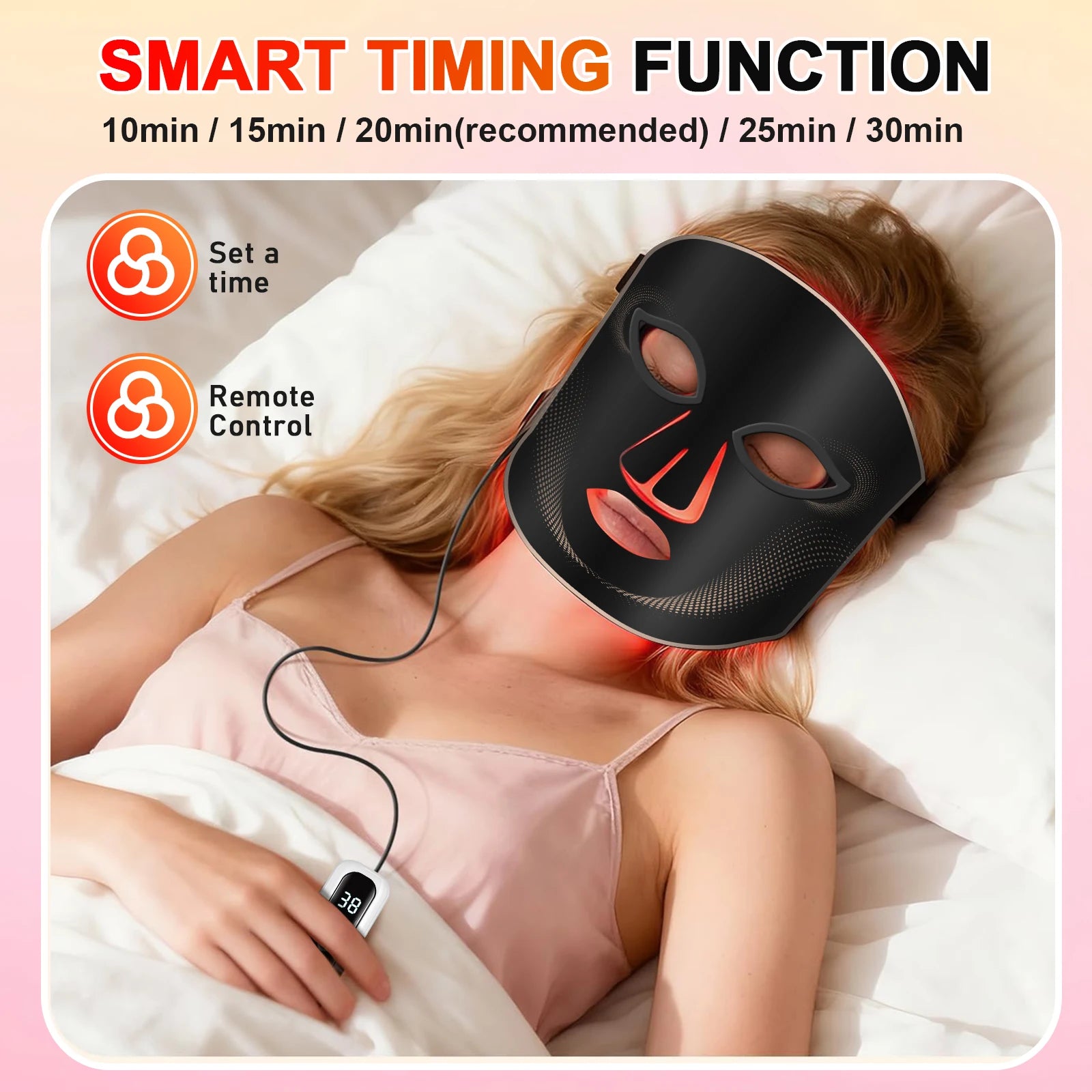 7-Color LED Facial Mask - Cordless Silicone Anti-Aging Skin Rejuvenation Therapy - 13