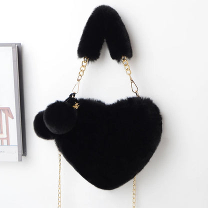 Luxury Plush Heart Handbag