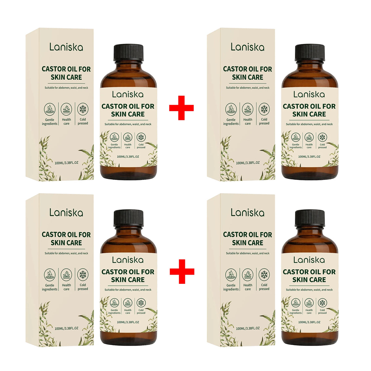 Pure Cold-Pressed Castor Oil for Deep Skin Hydration and Body Massage