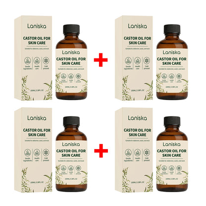 Pure Cold-Pressed Castor Oil for Deep Skin Hydration and Body Massage