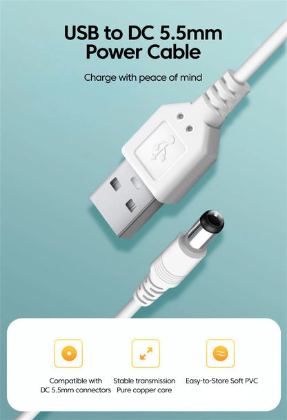 USB to 12V DC Power Boost Cable for WiFi Routers, Modems & Fans