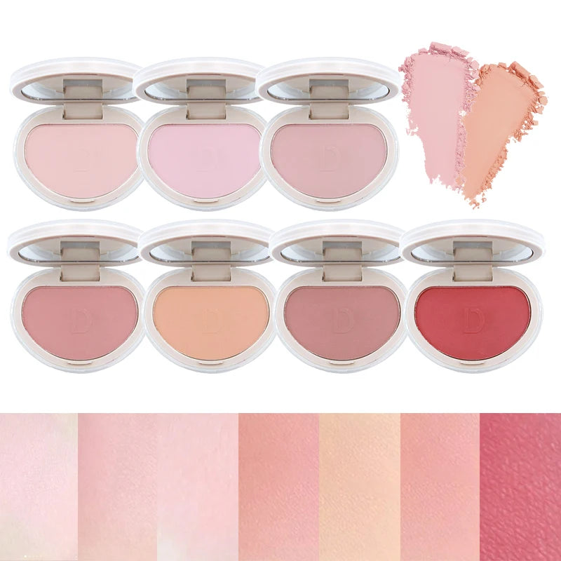 Natural Matte Face Blush & Highlighter Compact - Long-Lasting Glow Palette