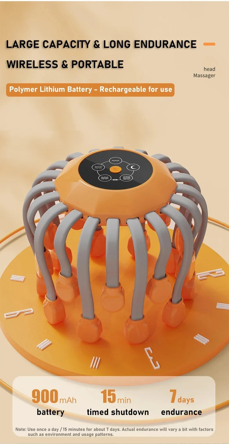 Electric Scalp Massager with Red Light & Vibration Therapy