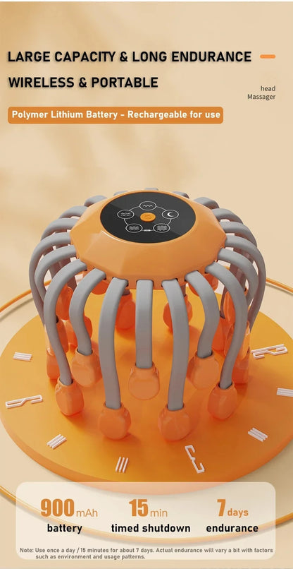 Electric Scalp Massager with Red Light & Vibration Therapy