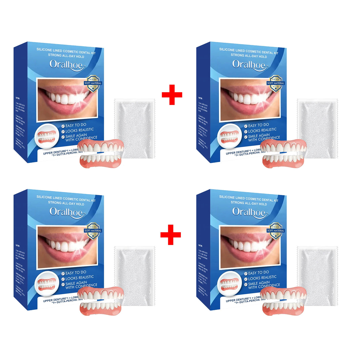 Cosmetic Dental Kit - Instant Realistic Upper and Lower Veneers for a Confident Smile