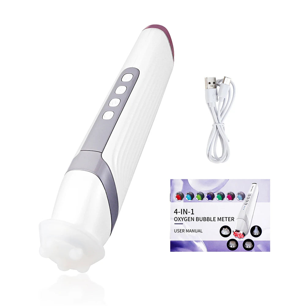 CO2 Oxygen Bubble Facial Machine - Portable LED Light Therapy Deep Cleansing Face Massager - 13