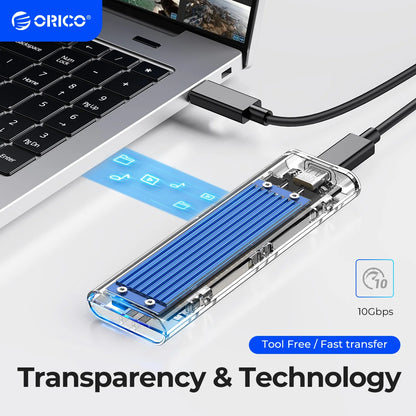 Orico M.2 NVMe SATA SSD Enclosure - 10Gbps Portable USB-C Adapter for 4TB
